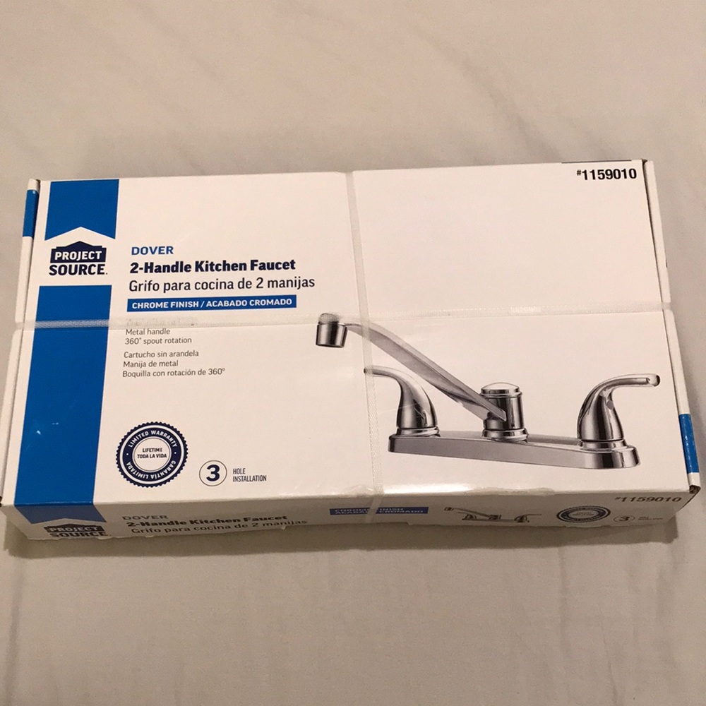 Project Source Dover Chrome 2-Handle Kitchen Faucet NIB